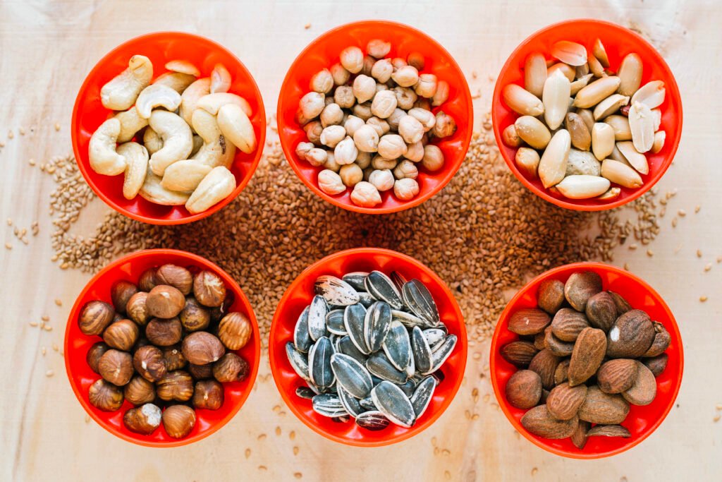 noix du Brésil, amandes, graines de courge pour le sélénium et le zinc